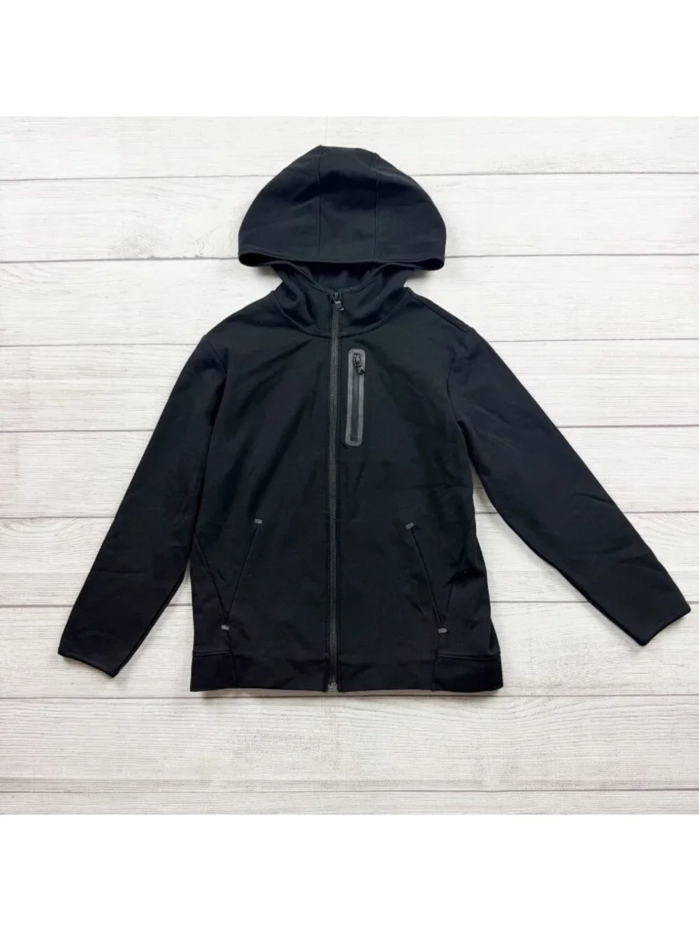 Old Navy Active Black Dynamic Fleece Full Zip Hoodie Jacket M 8